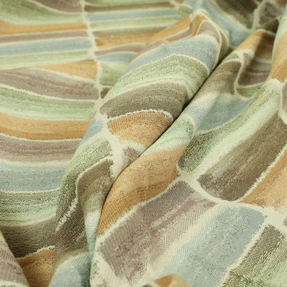 Air Brushed Strokes Geometric Pastel Coloured Chenille Material Upholstery Fabric JO-1369 - Made To Measure Curtains