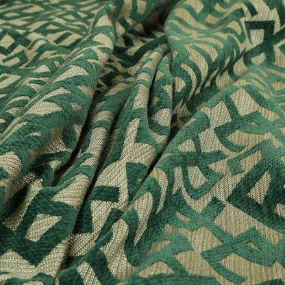 Green Raised Chenille Silver Background Soft Textured Chenille Material Upholstery Fabric JO-1371 - Handmade Cushions