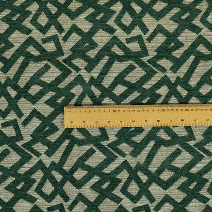 Green Raised Chenille Silver Background Soft Textured Chenille Material Upholstery Fabric JO-1371 - Roman Blinds