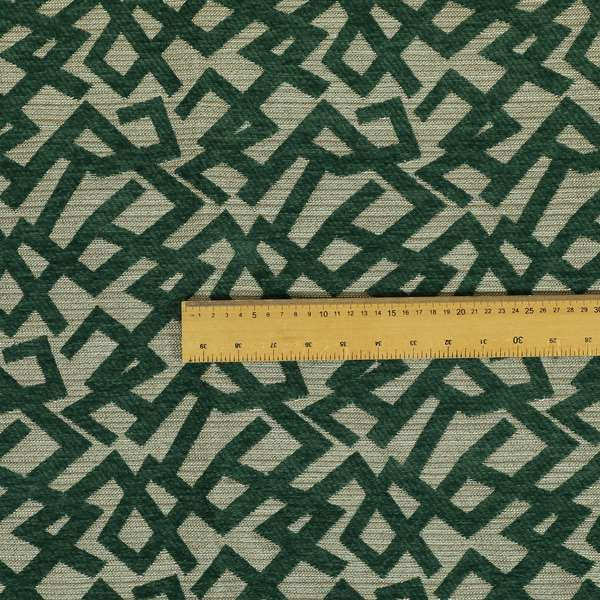 Green Raised Chenille Silver Background Soft Textured Chenille Material Upholstery Fabric JO-1371