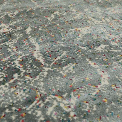 Abstract Art Style Silver Grey Pattern Quality Velvet Pile With Multicoloured Cut Velvet Upholstery Fabric JO-1374