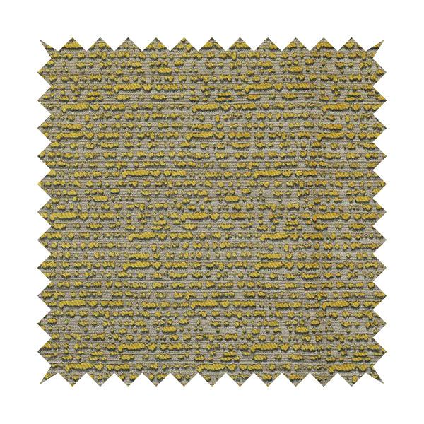 Abstract Style Pattern Yellow Grey Silver Colour Raised Textured Chenille Upholstery Fabric JO-1375 - Roman Blinds