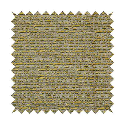 Abstract Style Pattern Yellow Grey Silver Colour Raised Textured Chenille Upholstery Fabric JO-1375