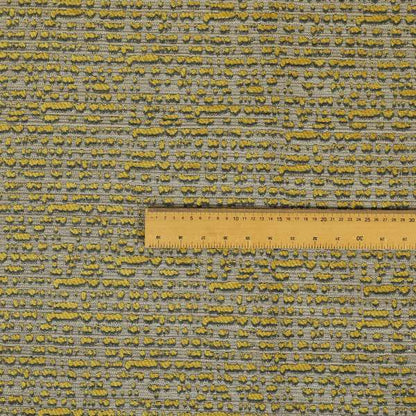 Abstract Style Pattern Yellow Grey Silver Colour Raised Textured Chenille Upholstery Fabric JO-1375 - Roman Blinds
