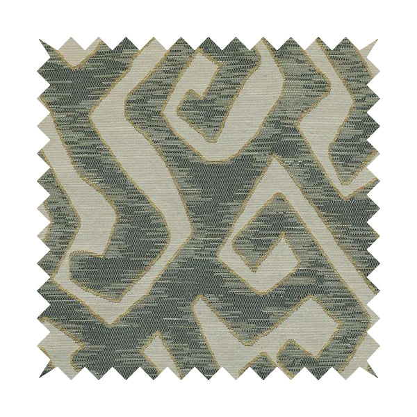 Large Abstract Style Pattern Beige Grey Colour Chenille Upholstery Fabric JO-1376 - Made To Measure Curtains