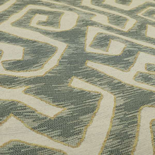 Large Abstract Style Pattern Beige Grey Colour Chenille Upholstery Fabric JO-1376 - Made To Measure Curtains