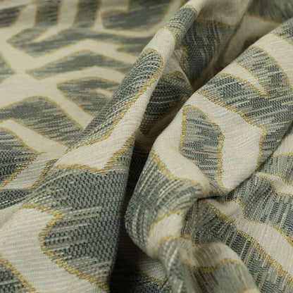 Large Abstract Style Pattern Beige Grey Colour Chenille Upholstery Fabric JO-1376 - Roman Blinds