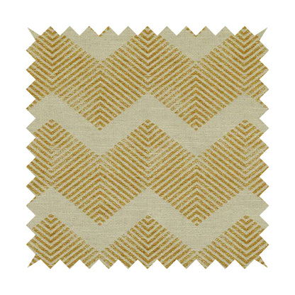 Yellow Coloured Symmetrical Chevron Pattern Furnishing Upholstery Fabric JO-1380 - Roman Blinds