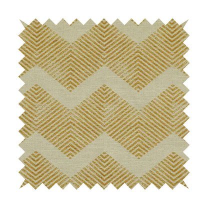 Yellow Coloured Symmetrical Chevron Pattern Furnishing Upholstery Fabric JO-1380