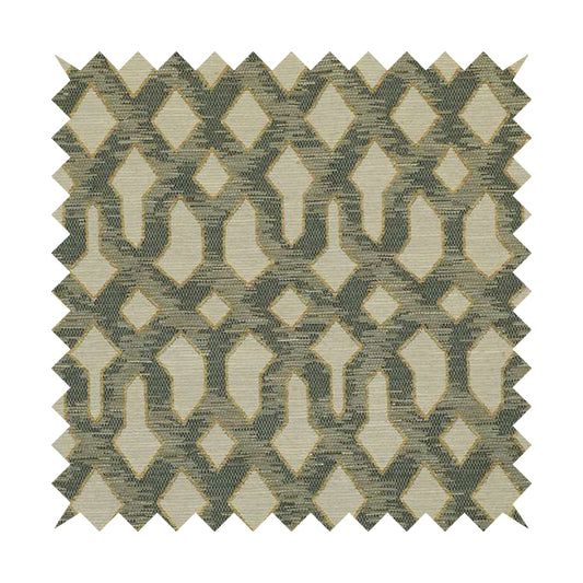 Abstract Style Pattern Beige Grey Colour Chenille Upholstery Fabric JO-1381