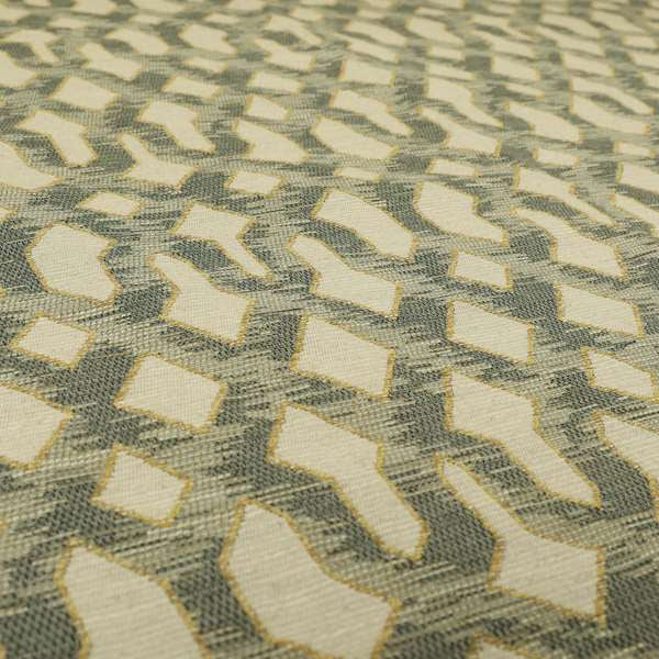 Abstract Style Pattern Beige Grey Colour Chenille Upholstery Fabric JO-1381 - Roman Blinds