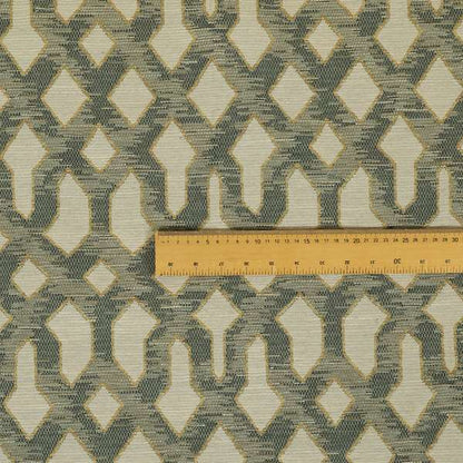 Abstract Style Pattern Beige Grey Colour Chenille Upholstery Fabric JO-1381 - Roman Blinds