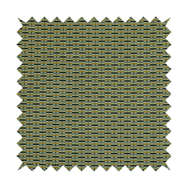 Small Geometric Striped Pattern In Yellow Grey Colour Upholstery Fabric JO-1382