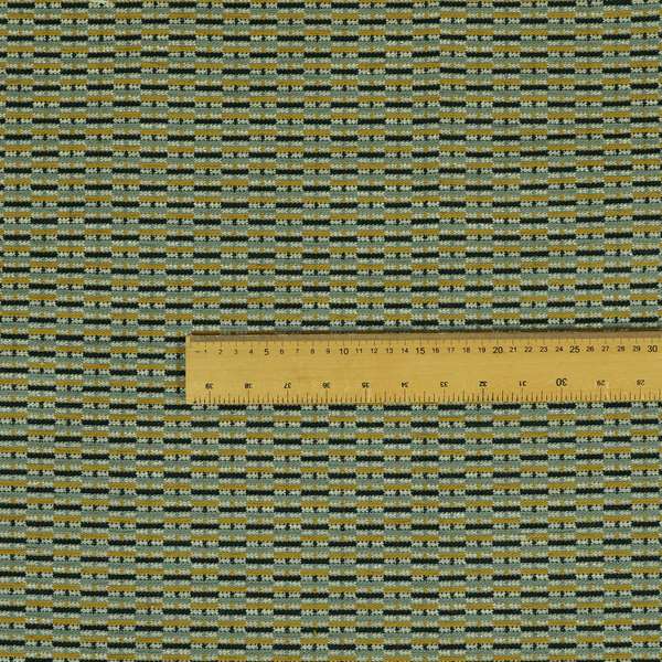 Small Geometric Striped Pattern In Yellow Grey Colour Upholstery Fabric JO-1382 - Roman Blinds