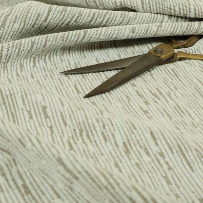 Semi Plain In White Brown Soft Textured Chenille Upholstery Furnishing Fabric JO-1384 - Roman Blinds