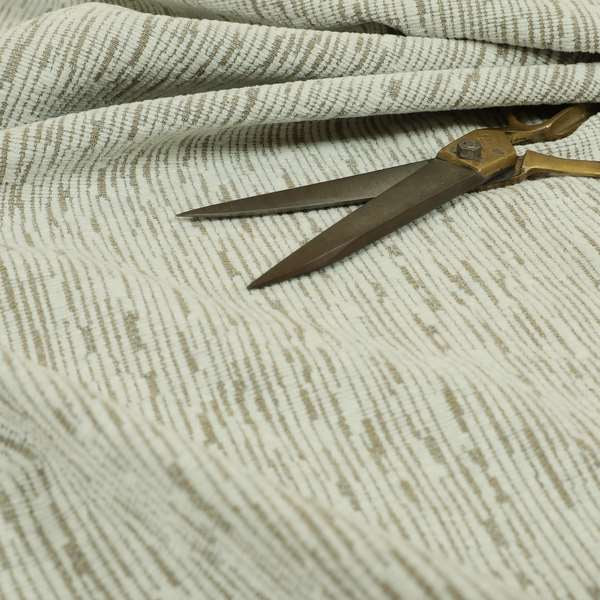 Semi Plain In White Brown Soft Textured Chenille Upholstery Furnishing Fabric JO-1384 - Handmade Cushions