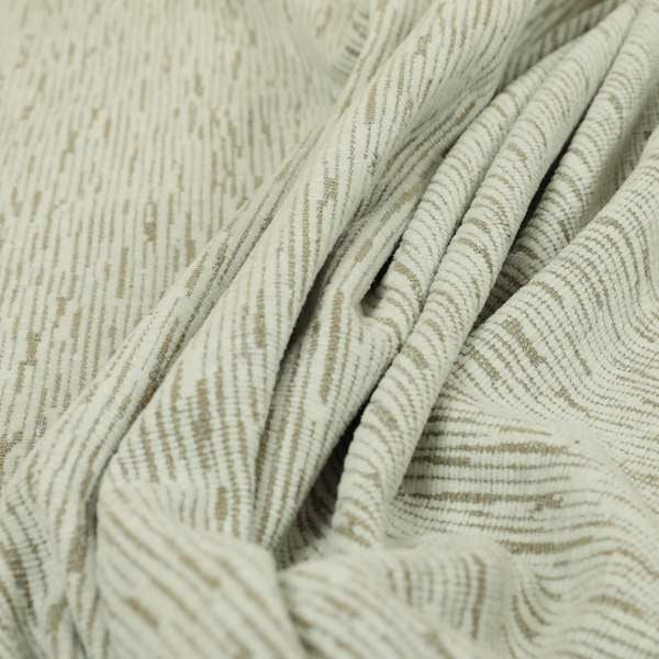 Semi Plain In White Brown Soft Textured Chenille Upholstery Furnishing Fabric JO-1384 - Made To Measure Curtains