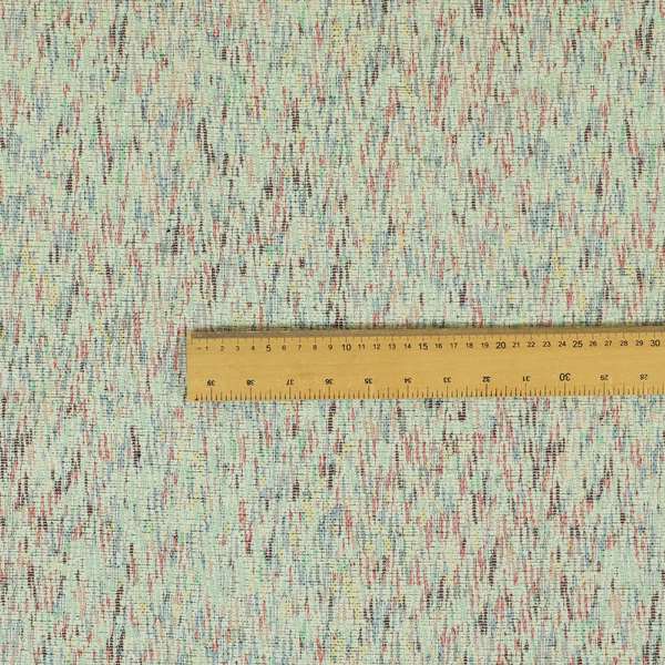 Semi Pattern In White With Multi Coloured Background Chenille Upholstery Furnishing Fabric JO-1385 - Made To Measure Curtains