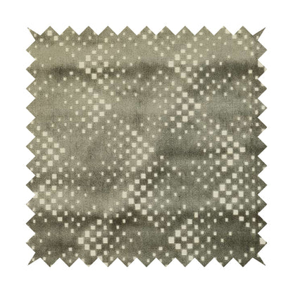 Geometric Cube Design White Brown Soft Textured Velvet Upholstery Furnishing Fabric JO-1387 - Made To Measure Curtains