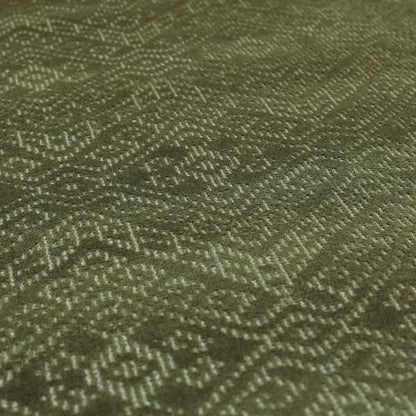 Velvet Material Symmetry Geometric Pattern Green Colour Upholstery Fabric JO-1389 - Made To Measure Curtains