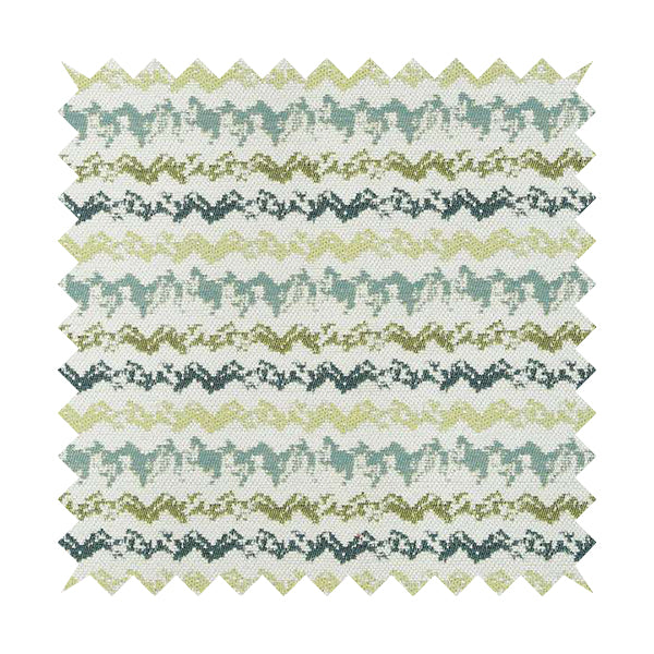 White Green Blue Colours Paint Brush Striped Pattern Soft Chenille Upholstery Fabric JO-139