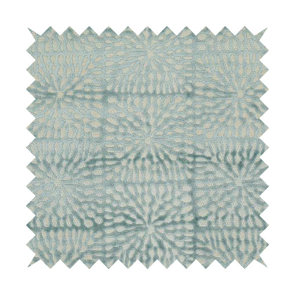 Webbed Pattern In White Blue Soft Textured Velvet Upholstery Furnishing Fabric JO-1390 - Roman Blinds