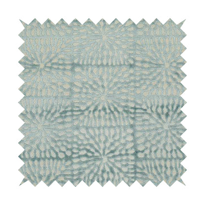 Webbed Pattern In White Blue Soft Textured Velvet Upholstery Furnishing Fabric JO-1390 - Handmade Cushions