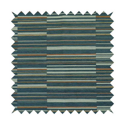 Brick Layer Pattern Striped Pattern In Blue Colour Upholstery Fabric JO-1392 - Roman Blinds