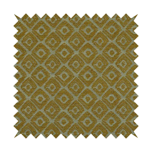 Geometric Tribal Theme Pattern Soft Chenille Yellow Coloured Upholstery Fabric JO-1397