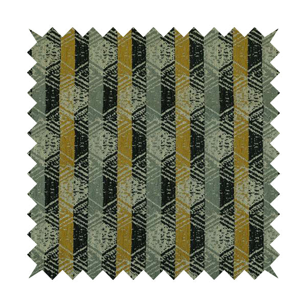 Geometric Tribal Theme Pattern Soft Chenille Yellow Grey Black Colour Upholstery Fabric JO-1399 - Made To Measure Curtains