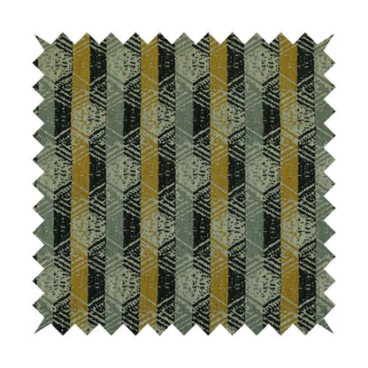 Geometric Tribal Theme Pattern Soft Chenille Yellow Grey Black Colour Upholstery Fabric JO-1399 - Made To Measure Curtains