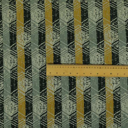 Geometric Tribal Theme Pattern Soft Chenille Yellow Grey Black Colour Upholstery Fabric JO-1399 - Handmade Cushions