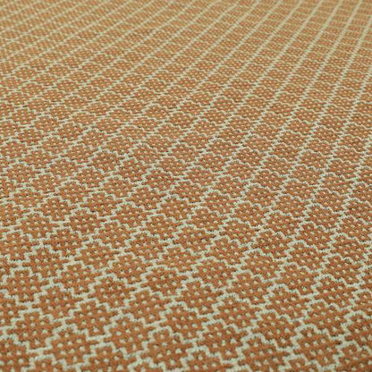 Small Motif Symmetry Geometric Pattern Chenille Orange Colour Chenille Upholstery Fabric JO-1400 - Made To Measure Curtains