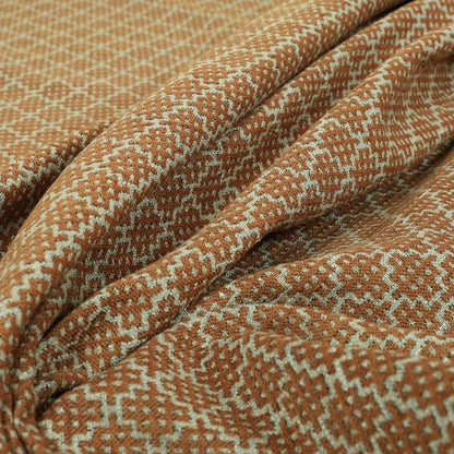 Small Motif Symmetry Geometric Pattern Chenille Orange Colour Chenille Upholstery Fabric JO-1400 - Made To Measure Curtains