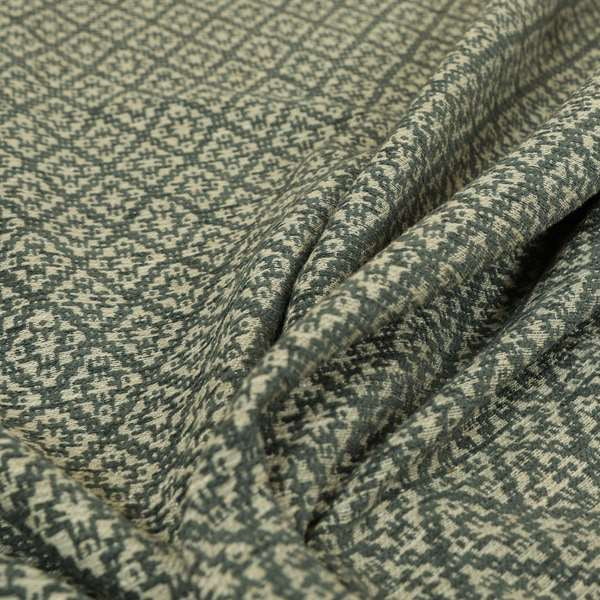 Small Motif Symmetry Geometric Pattern Chenille Grey Colour Chenille Upholstery Fabric JO-1402 - Roman Blinds