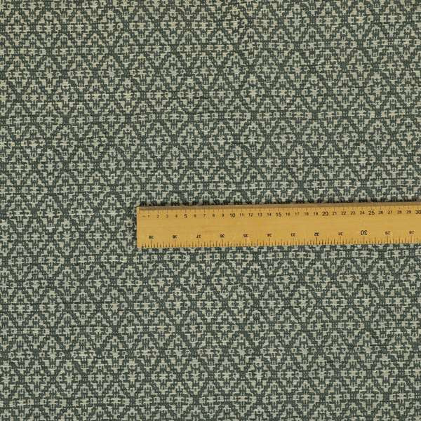 Small Motif Symmetry Geometric Pattern Chenille Grey Colour Chenille Upholstery Fabric JO-1402 - Roman Blinds