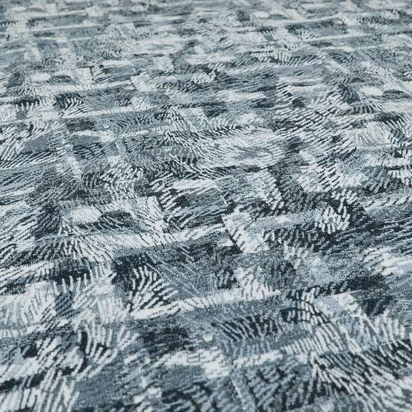 Abstract Pattern Soft Chenille Blue Colour Chenille Upholstery Fabric JO-1404