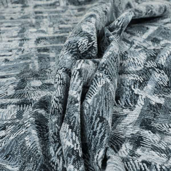 Abstract Pattern Soft Chenille Blue Colour Chenille Upholstery Fabric JO-1404 - Made To Measure Curtains