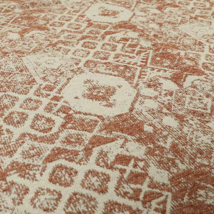 Orange Beige Colour Patchwork Theme Pattern Soft Furnishing Upholstery Fabric JO-1405 - Roman Blinds