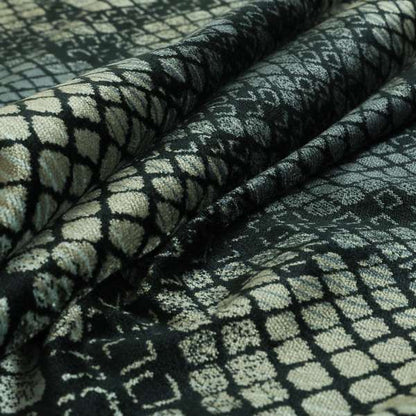 Snake Scales Pattern In Blue Colour Velvet Material Furnishing Upholstery Fabric JO-1407 - Roman Blinds