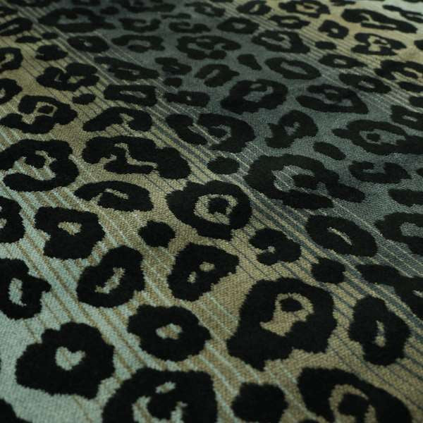 Leopard Spotted Theme Animal Pattern In Blue Colour Velvet Material Furnishing Upholstery Fabric JO-1408