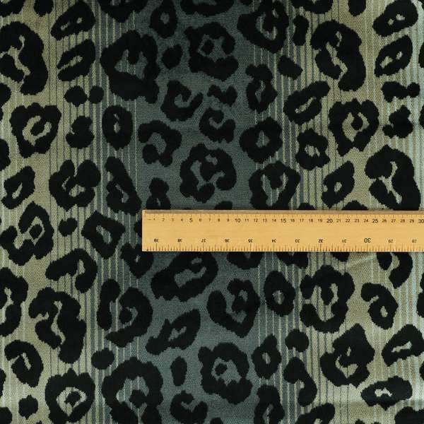 Leopard Spotted Theme Animal Pattern In Blue Colour Velvet Material Furnishing Upholstery Fabric JO-1408 - Handmade Cushions