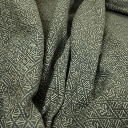 Small Motif Symmetry Geometric Pattern Chenille Grey Colour Chenille Upholstery Fabric JO-1409 - Made To Measure Curtains