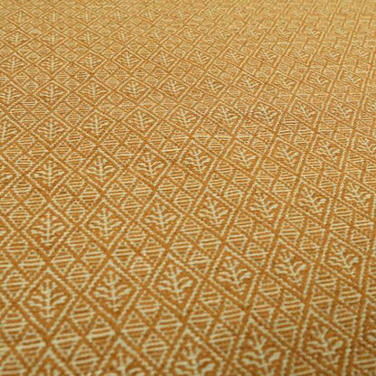 Small Motif Symmetry Geometric Pattern Chenille Orange Colour Chenille Upholstery Fabric JO-1410 - Made To Measure Curtains