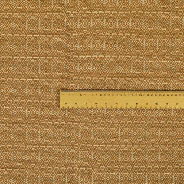 Small Motif Symmetry Geometric Pattern Chenille Orange Colour Chenille Upholstery Fabric JO-1410 - Roman Blinds