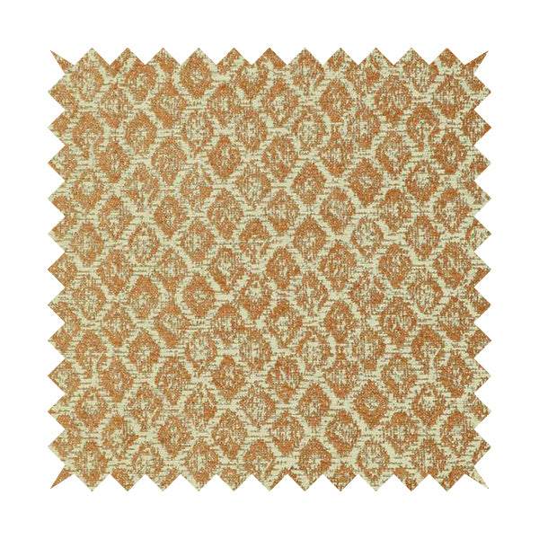 Orange Beige Colour Symmetry Geometric Pattern Soft Furnishing Upholstery Fabric JO-1411 - Made To Measure Curtains