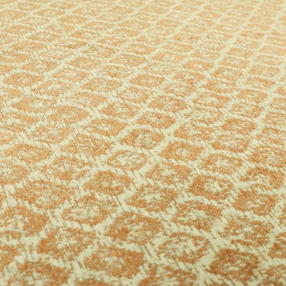 Orange Beige Colour Symmetry Geometric Pattern Soft Furnishing Upholstery Fabric JO-1411 - Roman Blinds