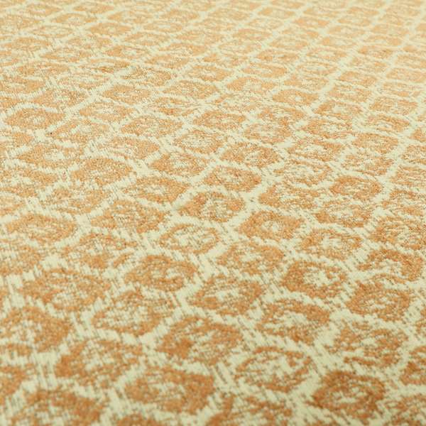 Orange Beige Colour Symmetry Geometric Pattern Soft Furnishing Upholstery Fabric JO-1411 - Made To Measure Curtains