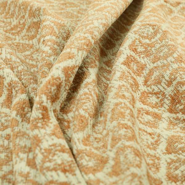 Orange Beige Colour Symmetry Geometric Pattern Soft Furnishing Upholstery Fabric JO-1411 - Roman Blinds