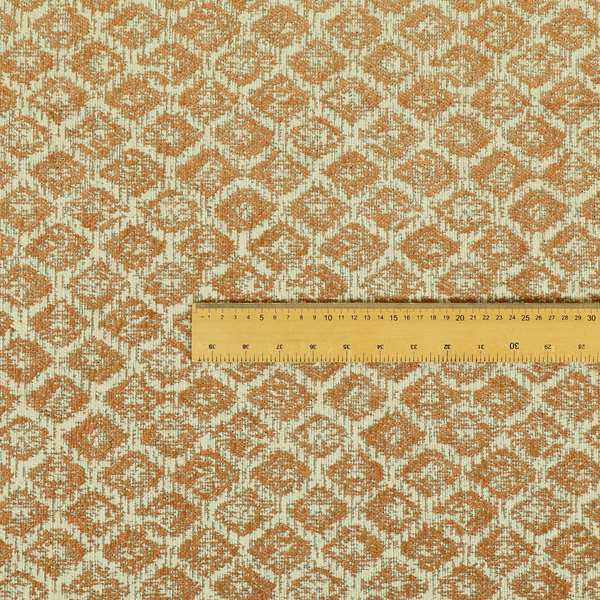 Orange Beige Colour Symmetry Geometric Pattern Soft Furnishing Upholstery Fabric JO-1411 - Roman Blinds